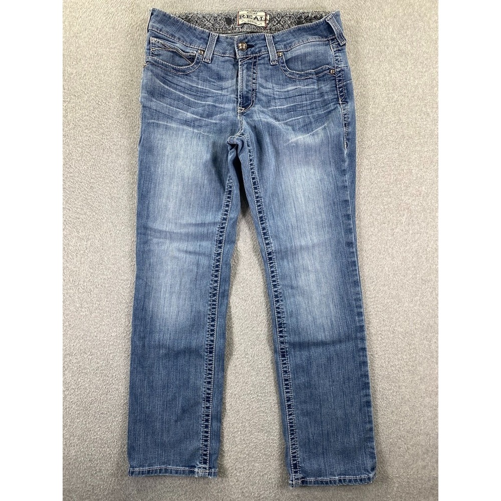 Ariat Real Denim Mid Rise Straight Jeans Size 32 Stretch Western Cowgirl (32x31)